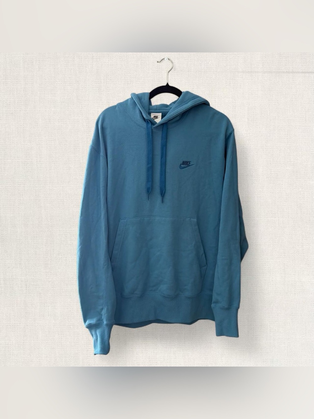 Nike Teal Blue Pullover Hoodie with Small Logo